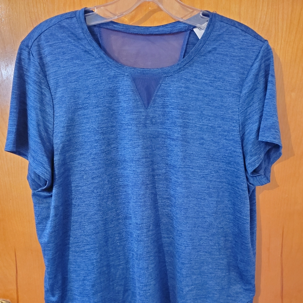 Sz L Long Blue Danskin Athletic Tee